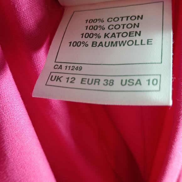 Vintage Laura Ashley Dress Size 10 Pink Cotton Puff Sleeve Maxi Fit Flare 80s - Picture 10 of 12